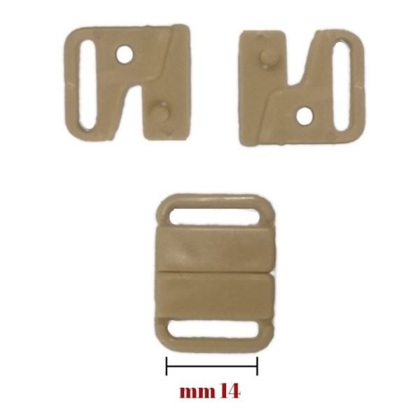 Gancio per reggiseno in plastica passo mm 14  interno articolo 16626 coppie 6