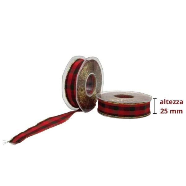 Nastro scozzese lurex h mm 25 articolo T37/25 metri 20