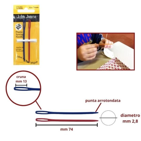 Aghi mano in plastica john james articolo JJ147 pezzi 2