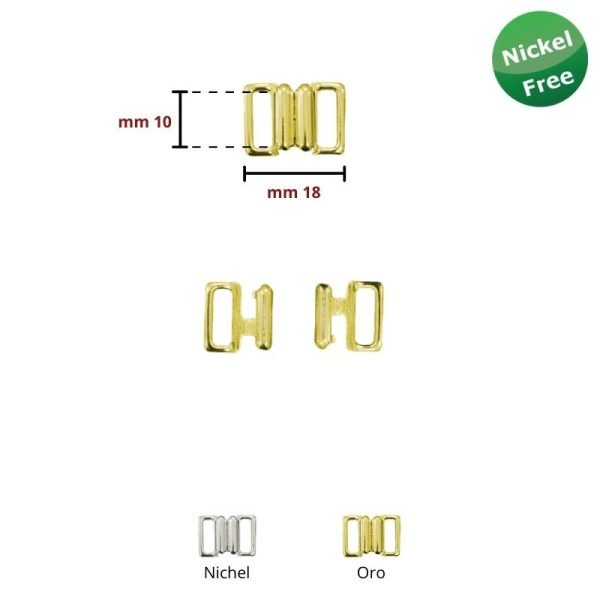 Gancio per costume da bagno in metallo passo cm 1 articolo 16616
coppie 12