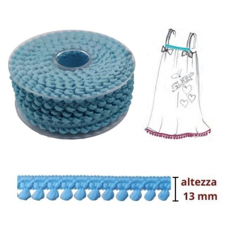 Passamaneria mini pon pon h mm 13 articolo 2302 metri 20 - immagine 2