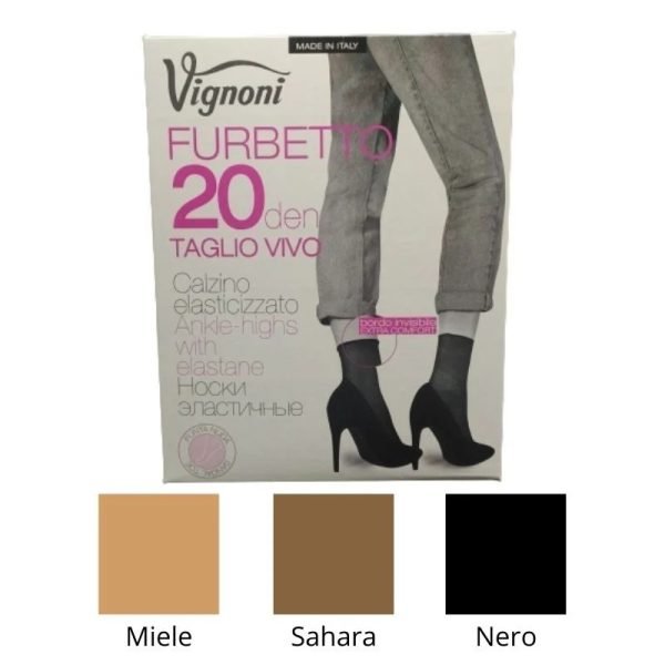 Calzino donna setificato  articolo furbetto 20 taglio vivo paia 20