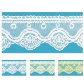 Pizzo tulle 100% poliestere h 6,5 cm articolo 8TB0768B metri 10