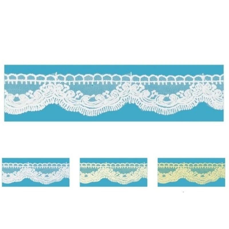 Pizzo tulle 100% poliestere h 3 cm  articolo 60119 metri 10