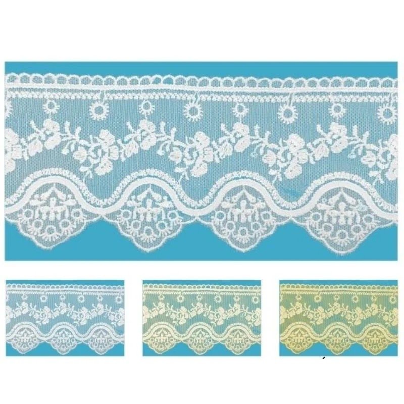 Pizzo tulle 100% poliestere h 10 cm articolo 8TB0768 metri 10