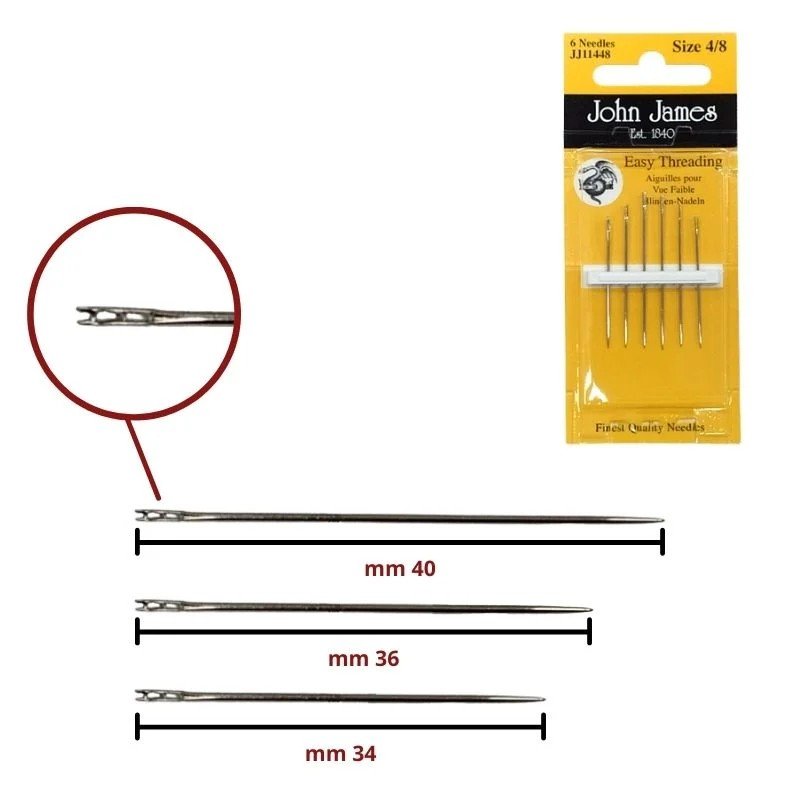 Aghi mano infila facile numeri assortiti articolo JJ11448 pezzi 6 - immagine 2