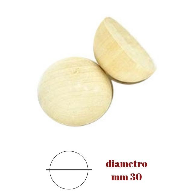 Mezze perle legno ø mm 30 articolo 183/16 pezzi 25 - immagine 2