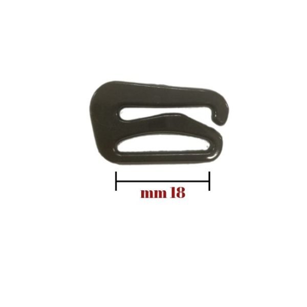 Gancio plastica per bretella reggiseno passo mm 18 pezzi 25
