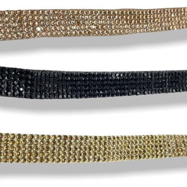 Passamaneria strass base in eco-camoscio  articolo FM9894