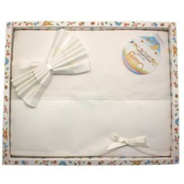 Coordinato culla lenzuolino e federa con inserto tela aida articolo LEC0022.2