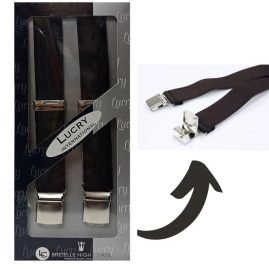 Bretella uomo h cm 3,6 lunghezza cm 120 clips tenuta forte Lucry