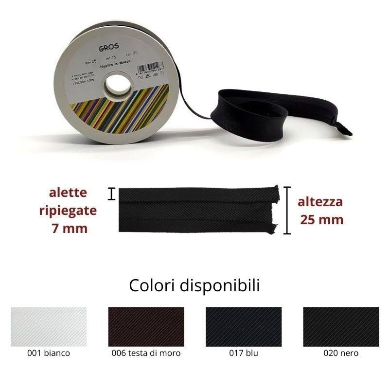 Sbieco in gros grain h mm 25/7/7 Topp metri 15 - immagine 2