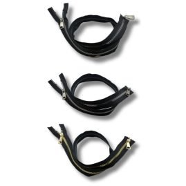 Cerniera lampo carro laminata metallizzata 80 cm combi ( 2 cursori) divisibile plastica catena 6 mm