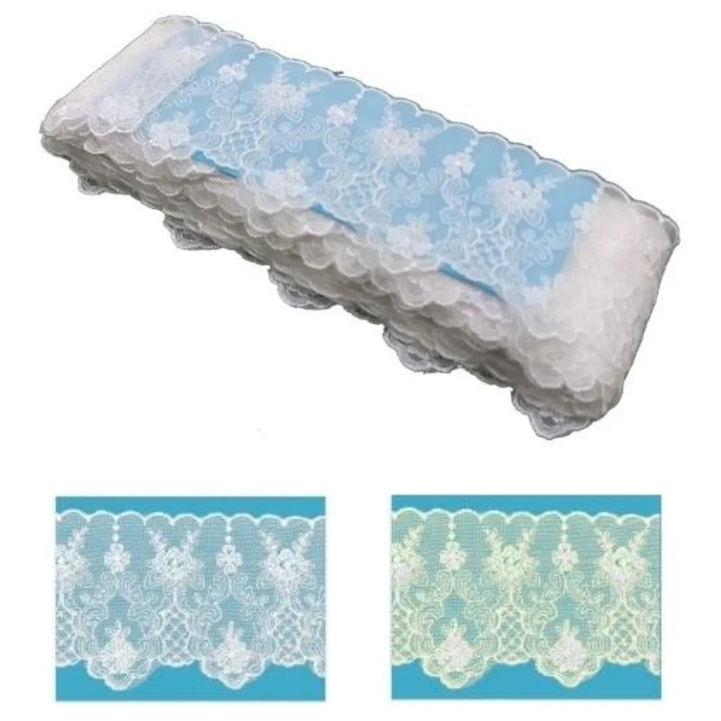 Pizzo tulle 100% poliestere h 8 cm articolo TL118 metri 13,70