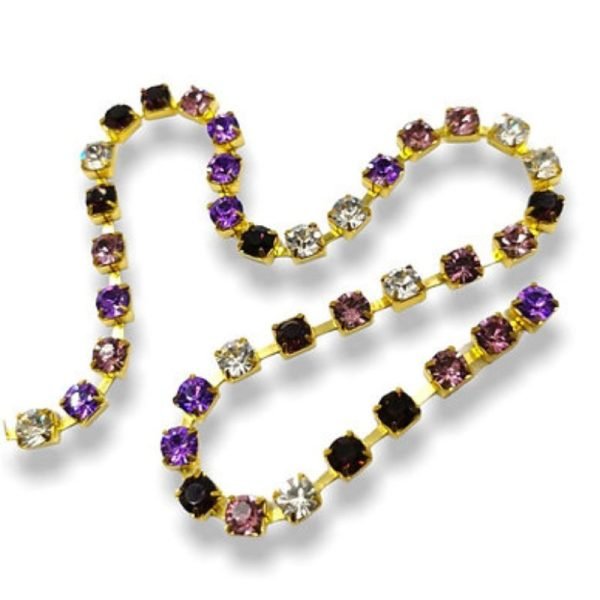 Filo catena strass  (maglia larga) ss30 (Ø 6.5 mm) gioiello articolo FM9310