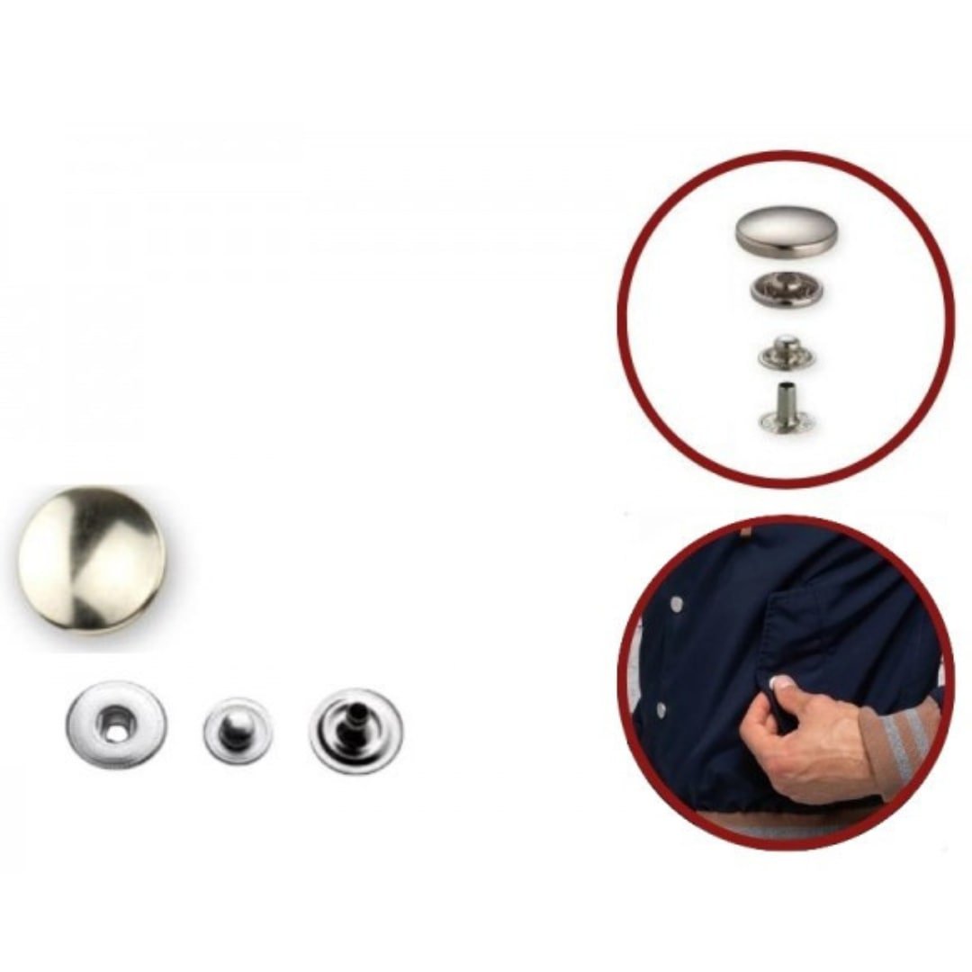 Bottoni a pressione ottone lineato 17 (4 PZ) strappo dolce pezzi 100 per componente