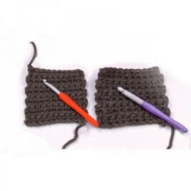 Ferri uncinetto per lana e fettuccia borse in alluminio con manico plastica ergonomico cm 14