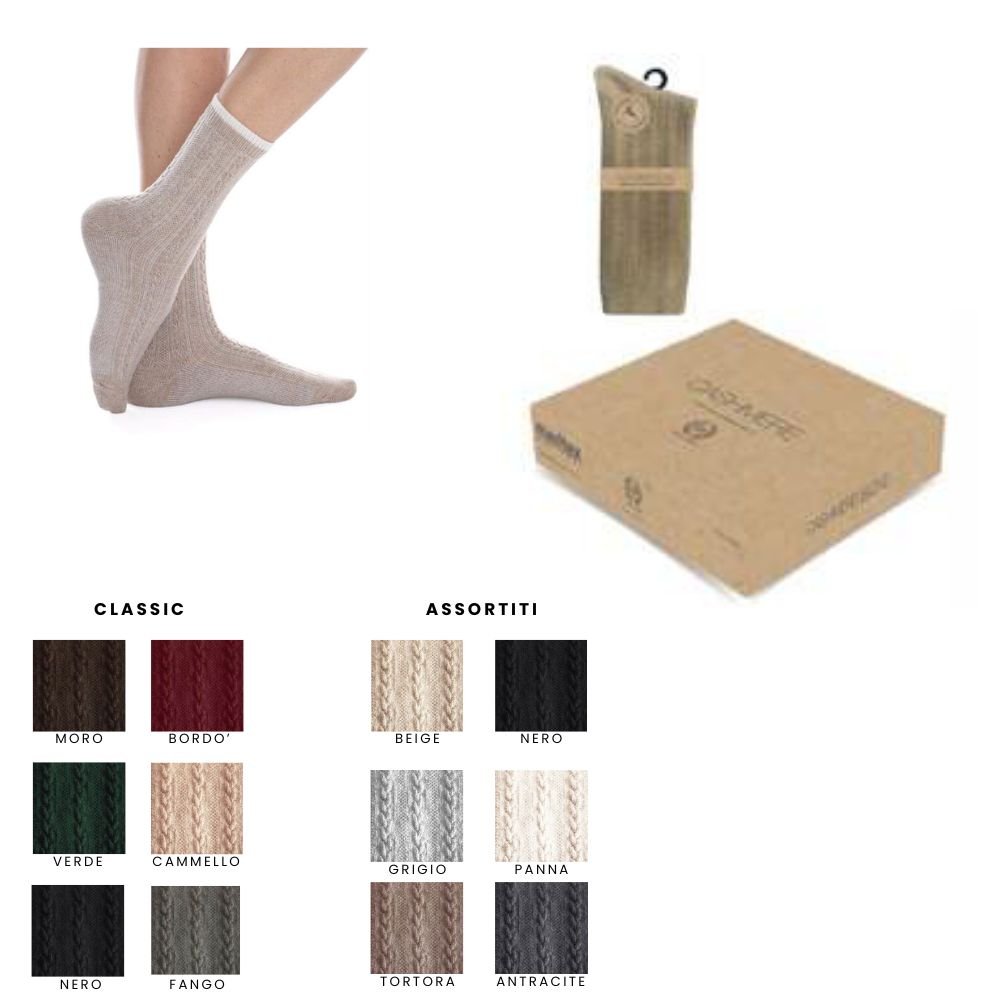 Calza midi donna lavorato in cashmere articolo 457 paia 6